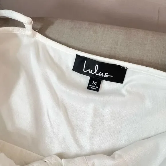 Lulu’s I've Got Love White Off-the-Shoulder Midi Dress size medium - Picture 12 of 15